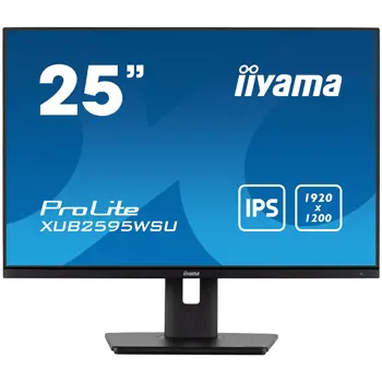 IIYAMA Monitor LED XUB2595WSU-B5 25" IPS 1920 x 1200 16:10 300 cd/m² 4ms VGA HDMI DP USB Hub height, swivel, tilt, pivot (rotation both sides), XUB2595WSU-B5