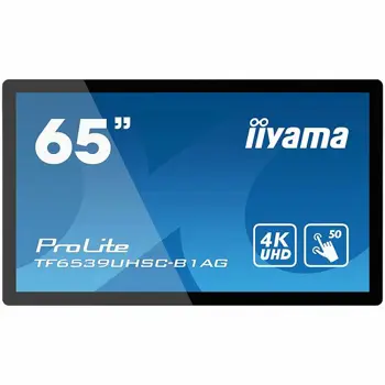 iiyama PROLITE TF6539UHSC-B1AG65" Open Frame PCAP interactive large format display with 50pt touch capability, IPS panel technology and touch through glass function for landscape, portrait or face up