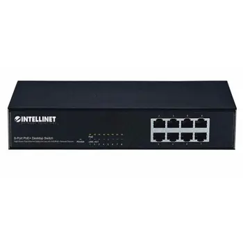 INTellinet Network PoE+ Switch, 8-Port, Desktop,Fast Etherne