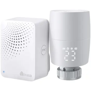 KE100 KIT Kasa Smart Thermostatic Radiator Valve Starter Kit;  Precise Temperature Control; Schedule & Timer; Voice Control; Frost Protection; Up to 32 Radiators; Versatile Compatibility; Hub Included