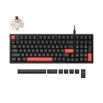 Keychron Lemokey X5 Red Backlight, Mehanička tipkovnica, Black, (+HR znakovi), X5-A3 