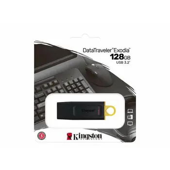 KINGSTON 128GB USB3.2 Gen1 DT Bk+Yellow