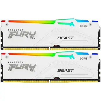 Kingston 32GB 5600MT/s DDR5 CL36 DIMM (Kit of 2) FURY Beast White RGB EXPO, EAN: 740617333701