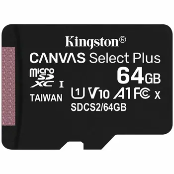 Kingston 64GB micSDXC Canvas Select Plus 100R A1 C10 Single Pack w/o ADP EAN: 740617298963