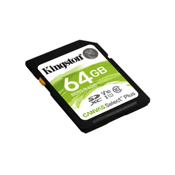 Kingston 64GB SDHC Canvas Select Plus 100R+C10 UHS64GB SDXC Canvas Select Plus 100R C10 UHS-I U1 V10