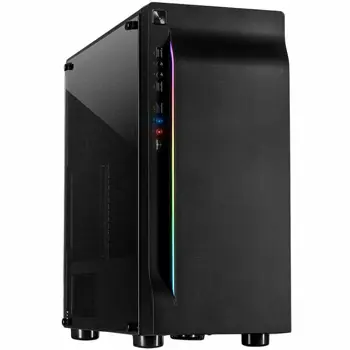 Kućište Chassis INTER-TECH A-3411 Creek Gaming Tower, ATX, 1xUSB3.0, 2xUSB2.0, PSU optional, Window side panel, LED light on the front, integrated RGB LED, Black