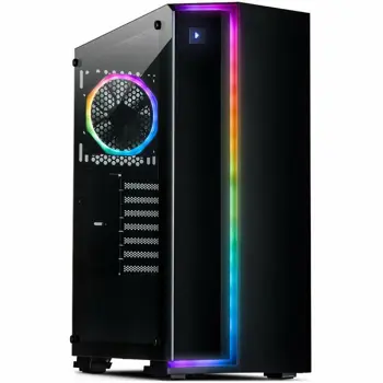 Kućište INTER-TECH S-3906 RENEGADE Gaming Midi Tower, ATX, 2xUSB3.0, 2xUSB2.0, audio, PSU optional, Tempered glass side panel, RGB LED strip in the front, RGB control board, 120mm RGB fan, Dust filter