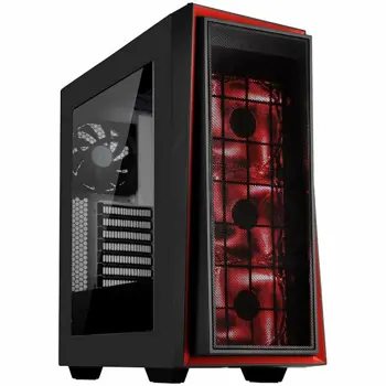 Kućište SilverStone REDLINE RL06 Midi Tower ATX Gaming Computer Case, Silent High Airflow Performance, Black with Red trim