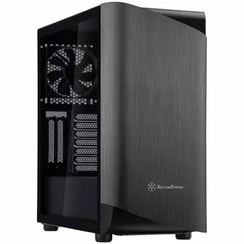 Kućište SilverStone SETA A1 Midi Tower ATX Computer Case, Tempered Glass Side panel, Titanium on black