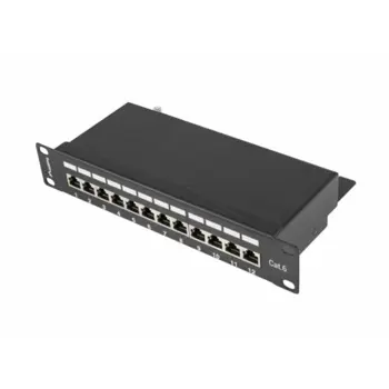 Lanberg Cat6 Shielded 12-Port Patch Panel 10" 1U, Black