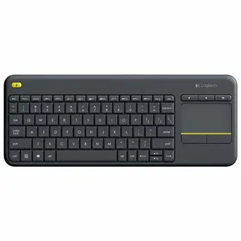 Logitech K400+, bežična tipkovnica s dodirom, crna