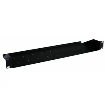 Masterlan fixed perforated shelf. 1U, 19", depth 150mm, load capacity 15kg, black