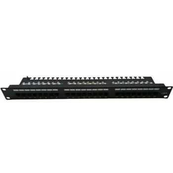 Masterlan patch panel 19" 24xRJ45, Cat6, 1U, with tie bar, black