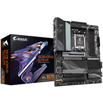 Matična ploča GIGABYTE  X670 AORUS ELITE AX (Socket AM5, 4xDDR5 128GB, 1xPCI-E x16x16 4.0, 1xPCI-E x16x4 4.0, 1x PCI-E x16x2 3.0, 4x SATA, 4x M.2, 6xUSB 3.2 Gen1, 2x USB 3.2 Gen2 Type-A, 4xUSB 2.0,