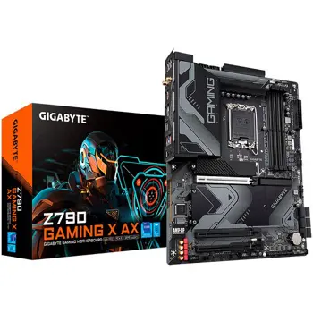 Matična ploča GIGABYTE Z790 GAMING X AX (LGA1700, 4xDDR5 max. 128GB, 1x PCI-E 5.0 x16x16, 2x PCI-E 4.0 x16x4, 6x SATA, 3x M.2 4.0, 2x USB 3.2 Gen2, 3x USB 3.2 Gen1, 1x USB Type-C 3.2 Gen2x2