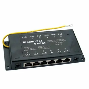 MaxcLink 6-Port Passive Gigabit PoE Injector