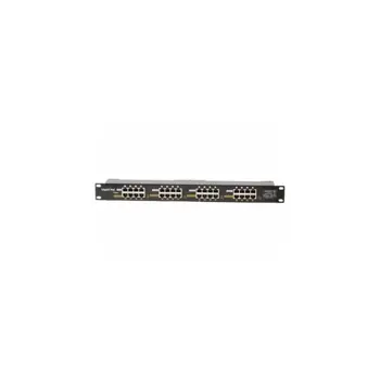 MaxLink Gigabit POE panel 16 ports, 1U for rack 19", shielded, black