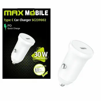 MAXMOBILE AUTO ADAPTER PD QC 3.0 TYPE C, SC239002, 30W