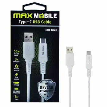 maxmobile-data-kabel-usb-20-type-c-udc3028-kevlar-white-qc-3-30383-drd-1007010082.webp