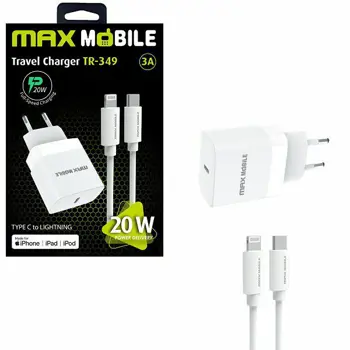 MAXMOBILE KUĆNI PUNJAČ PD QC 3.0  SET 2U1 TYPE C+KABEL,MFI Apple TR349