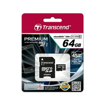 Memorijska kartica Transcend SD MICRO 64GB HC Class10 + SD a