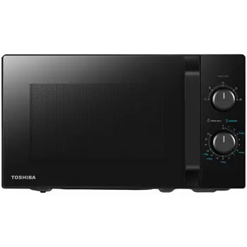 Microwave oven, volume 20L, mechanical control, 800W, 5 power levels, LED lighting, defrosting, cooking end signal, black