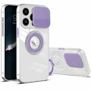 MM TPU IPHONE 13 6.1 CLEAR CAM AND RING, 2mm purple