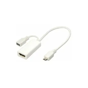 Mobile High-Definition Link, MHL plug to HDMI jack and Micro USB B jack