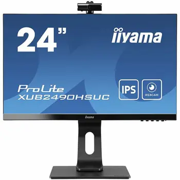 Monitor IIYAMA 24" ETE IPS-panel, 1920x1080, Webcam 1080P Auto Focus, 13cm Height Adj. Stand, Pivot, 5ms, 250 cd/m2, Speakers, HDMI, DisplayPort, USB2.0 port  (23,8" VIS)