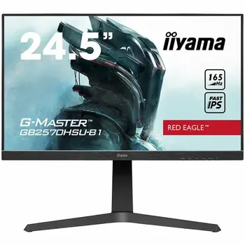 Monitor IIYAMA 24,5" ETE Fast IPS Gaming, G-Master Red Eagle, FreeSync Premium, 1920x1080@165Hz, 400cd/m2, 1100:1, HDMI, DisplayPort, 0,5ms(MPRT),Speakers,USB-HUB(2x3.0),Black Tuner,Height Adj.