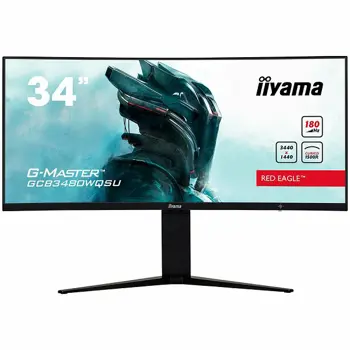 Monitor IIYAMA LED GCB3480WQSU-B1 G-MASTER 34", VA Curved 3440 x 1440 @180Hz  21:9 420 cd/m2 4000:1 0.4ms 2xHDMI 2xDP USB Hub HAS Tilt