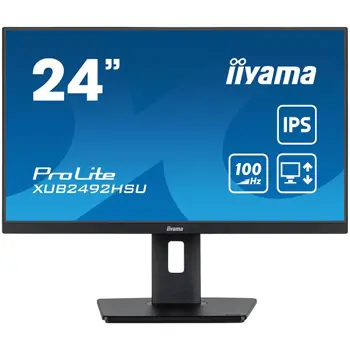 Monitor IIYAMA LED XUB2492HSU-B6, 24” IPS FHD, 100Hz 250 cd/m2 1300:1 0.4ms HDMI DP USBx4 height, swivel, tilt, pivot (rotation both sides)