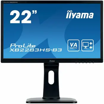 Monitor IIYAMA Prolite, 21,5" 1920x1080, 13cm Height Adj. Stand, Pivot, 250cd/m2, Speakers, DisplayPort, HDMI, VGA, 4ms