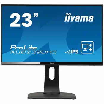 Monitor IIYAMA Prolite, 23" ULTRA SLIM LINE, 1920x1080, IPS-panel, 13cm Height Adj. Stand, Pivot, 4ms, 250 cd/m2, Speakers, VGA, DVI & HDMI