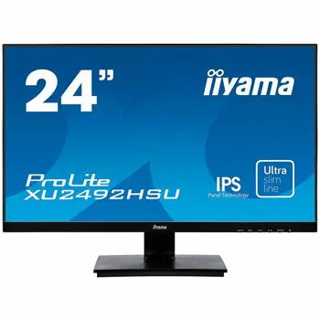 Monitor IIYAMA Prolite 24" ULTRA SLIM LINE, 1920x1080, IPS-panel, 4ms, 250 cd/m2, Speakers, VGA, HDMI, DisplayPort, USB-HUB