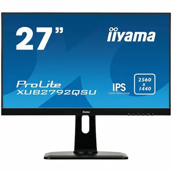 Monitor IIYAMA Prolite, 27" ETE, ULTRA SLIM LINE, 2560x1440 WQHD, IPS, 5ms, FreeSync, 13cm height adj. stand, 350cd/m2, VGA, HDMI, DisplayPort, Speakers,  USB-HUB(2x3.0)