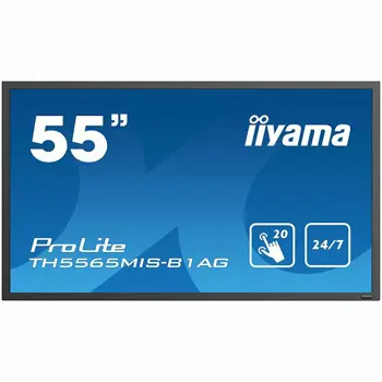 Monitor IIYAMA Prolite, 55" 20-Points Touch Screen, 1920x1080, IPS panel, Full Metal Housing, Fan-less, Speakers, Multiple In-/Outputs (VGA, HDMI (3x), AV and more),Infra-Red Touch,USB Touch Interface