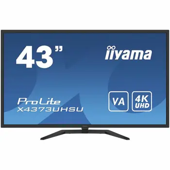 Monitor Iiyama ProLite X4373UHSU-B1 - LED monitor with TV tuner 43" (42.5" viewable) 3840 x 2160 4K @ 60 Hz VA 400 cd/m2 4000:1 3 ms 2xHDMI DisplayPort Mini ...