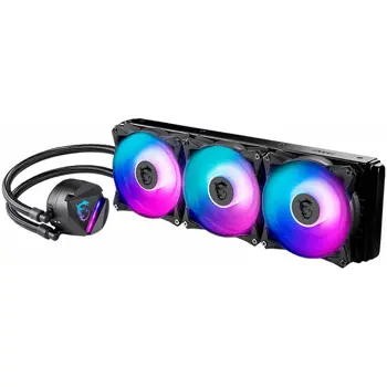 MSI MAG CORELIQUID 360R V2 Liquid Cooler, 3x 120mm ARGB 2000rpm PWM Fans, ARGB Block, Radiator Pump Design, Rotatable Blockhead, Intel LGA 115x/1200/1700/1366/2011/2066, AMD AM5/AM4/FM2+/FM2/FM1/AM3+/