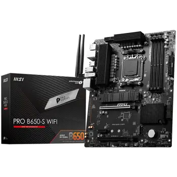 MSI PRO B650-S WIFI, AMD B650, AM5, DDR5, SATA3, PCIe 4.0, 2x M.2, 2.5GbE/ax WiFi 6E, USB 3.2 Gen2x2, ATX