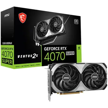 MSI Video Card Nvidia GeForce RTX 4070 SUPER 12G VENTUS 2X OC (12GB GDDR6X/192bit, 3xDP, 1xHDMI, 1x 12VHPWR)