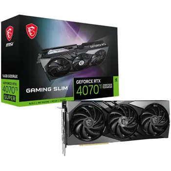 MSI Video Card NVIDIA GeForce RTX 4070 Ti SUPER 16G GAMING X SLIM (16GB GDDR6X/256bit, PCI-E Gen4, 1x 16-pin Power Connector, 3x DP, 1x HDMI, ATX 2.5)