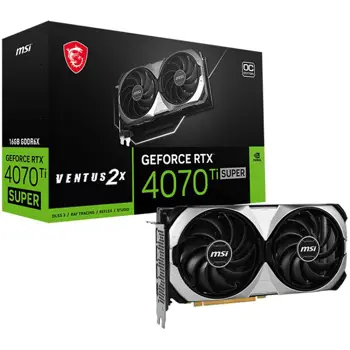 MSI Video Card NVIDIA GeForce RTX 4070 Ti SUPER VENTUS 2X 16G OC (16GB GDDR6X/256bit, PCI-E Gen4, 1x 16-pin Power Connector, 3x DP, 1x HDMI, ATX 2.5)