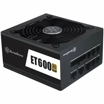 Napajanje SilverStone Strider Essential Series, 600W 80 Plus Gold ATX PC Power Supply, Low Noise 135mm, 100% modular