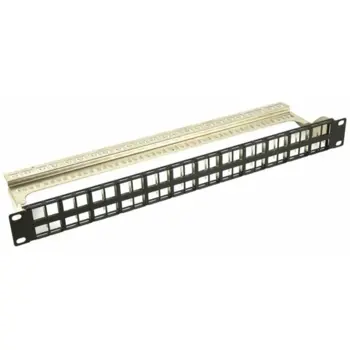 NaviaTec 1U 48 portni prazni patch panel, crni