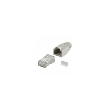 NaviaTec CAT5e shielded plug for round cable incl strain relief grey 10pc