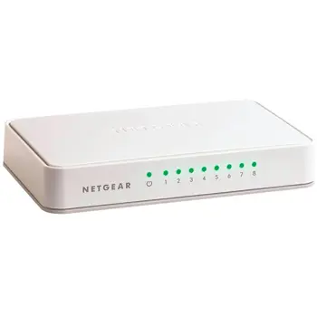 Netgear 8x 10/100/1000 ProSafe switch, plastic casing, external power supply, GS208-100PES