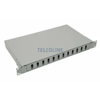 NFO Patch Panel 1U 19" - 12x SC Duplex, Slide-out on rails, 1 tray