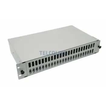 NFO Patch Panel 2U 19" - 48x SC Duplex, Slide-out on rails, 2 trays