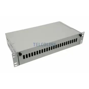 NFO Patch Panel 2U 19" - 48x SC Simplex LC Duplex, Slide-out on rails, 2 trays